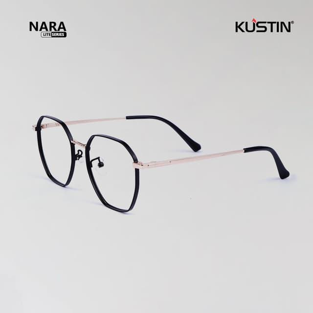 Kustin – NARA | Frame Kacamata Unisex Elegan Stylish Ringan - BLACK