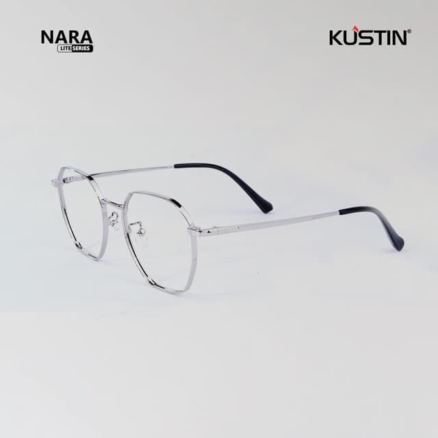 Kustin – NARA | Frame Kacamata Unisex Elegan Stylish Ringan - FULL SILVER