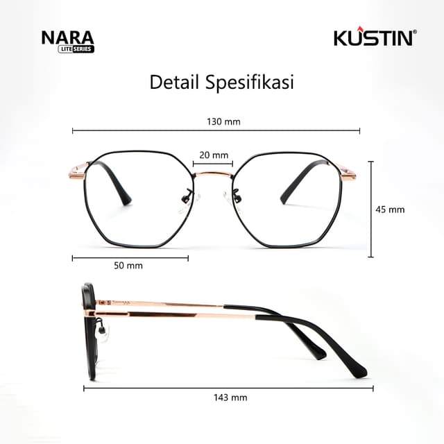 Kustin – NARA | Frame Kacamata Unisex Elegan Stylish Ringan