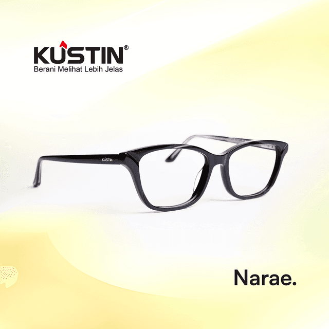 Kustin – NARAE | Frame Kacamata Soft Square Unisex Elegan | Bisa Lensa Minus Plus Silinder