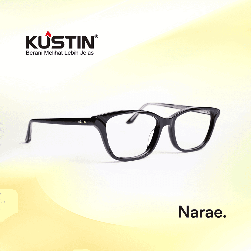 Kustin – NARAE | Frame Kacamata Soft Square Unisex Elegan | Bisa Lensa Minus Plus Silinder