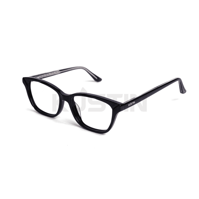 Kustin – NARAE | Frame Kacamata Soft Square Unisex Elegan | Bisa Lensa Minus Plus Silinder - FULL BLACK