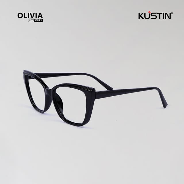 Kustin - OLIVIA | Frame Kacamata Anti Radiasi Cat Eye Acetate - BLACK