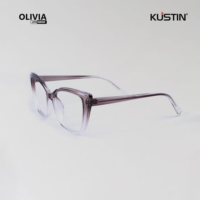 Kustin - OLIVIA | Frame Kacamata Anti Radiasi Cat Eye Acetate - BROWN GRADASI