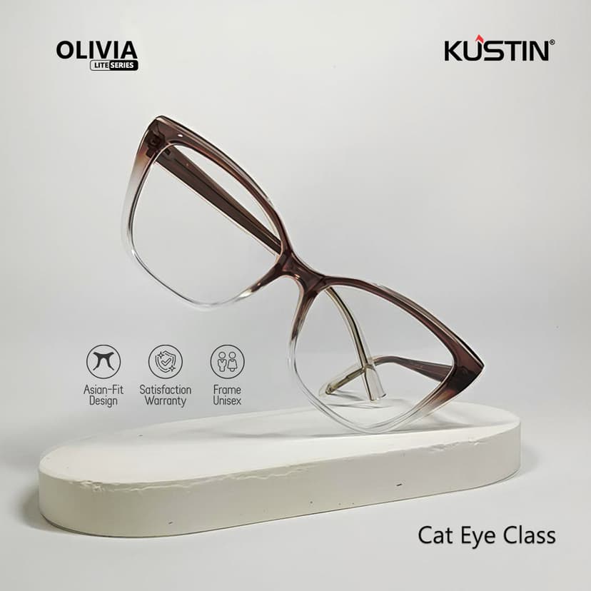 Kustin - OLIVIA | Frame Kacamata Anti Radiasi Cat Eye Acetate