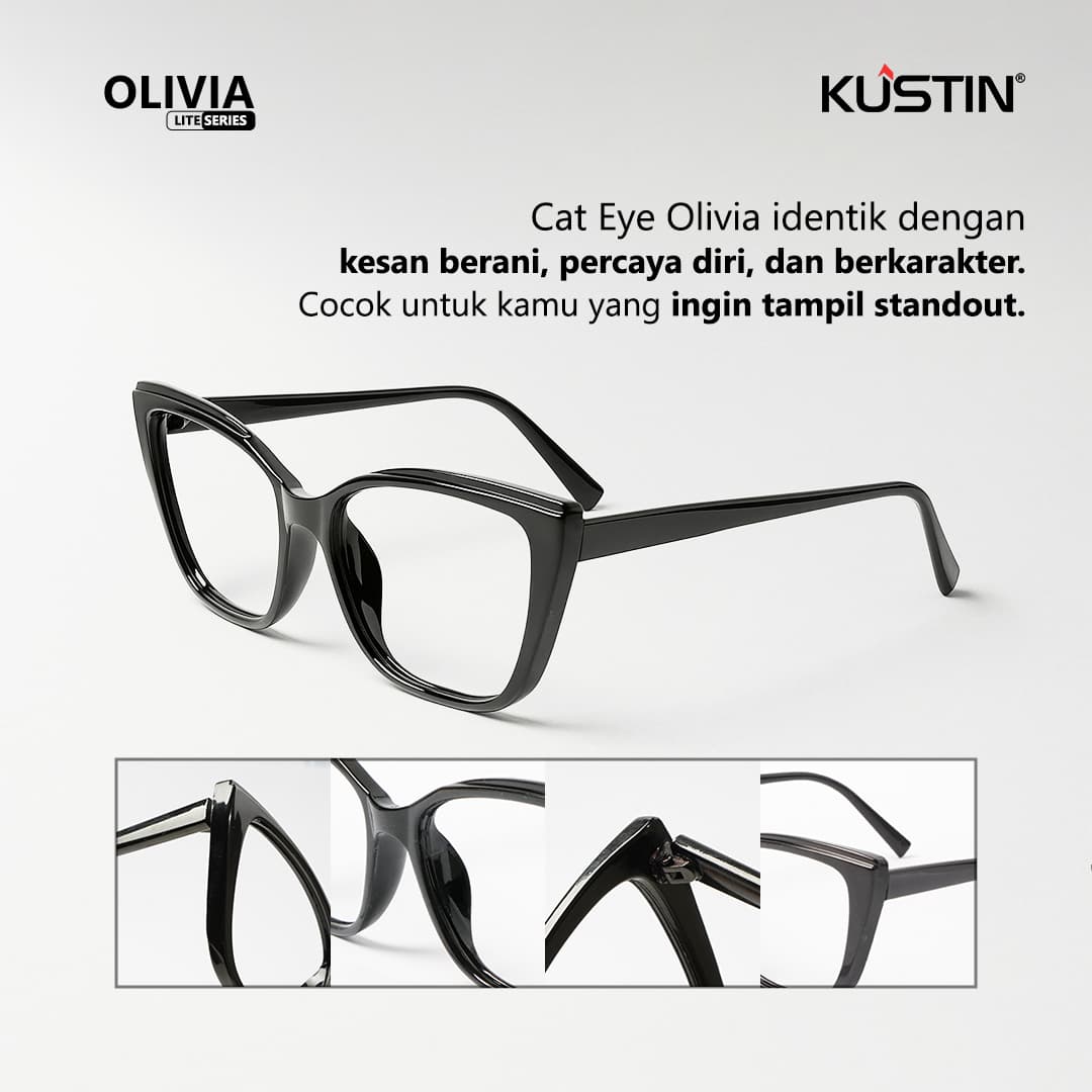 Kustin - OLIVIA | Frame Kacamata Anti Radiasi Cat Eye Acetate