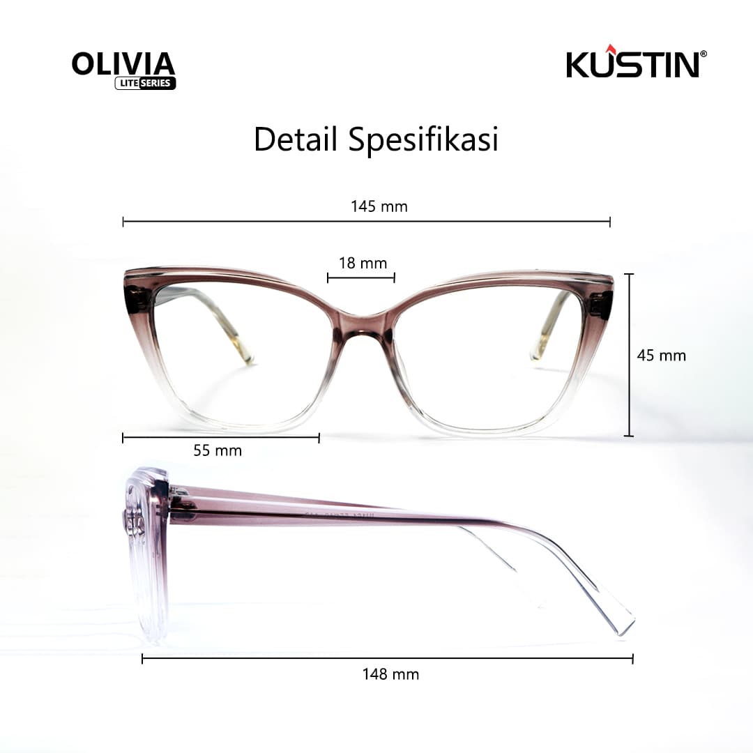 Kustin - OLIVIA | Frame Kacamata Anti Radiasi Cat Eye Acetate