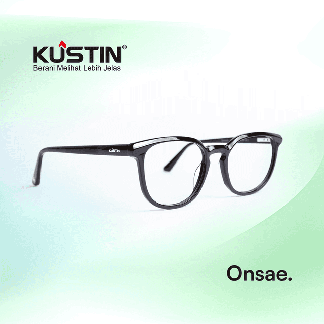 Kustin – ONSAE | Frame Kacamata Kotak Square Unisex Stylish | Bisa Lensa Minus Plus Silinder