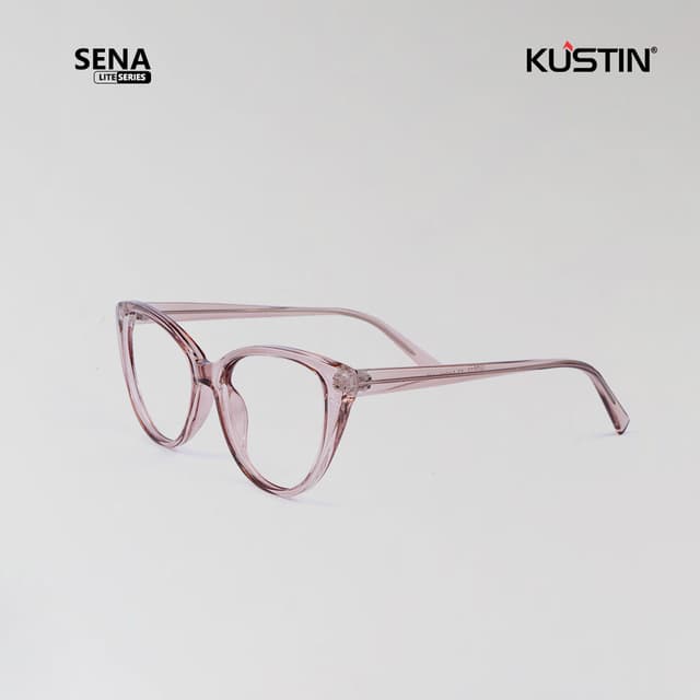 Kustin – SENA | Frame Kacamata Cat Eye Korean Style Elegan - CRYSTAL BROWN
