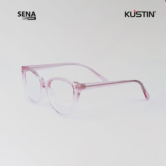Kustin – SENA | Frame Kacamata Cat Eye Korean Style Elegan - PINK
