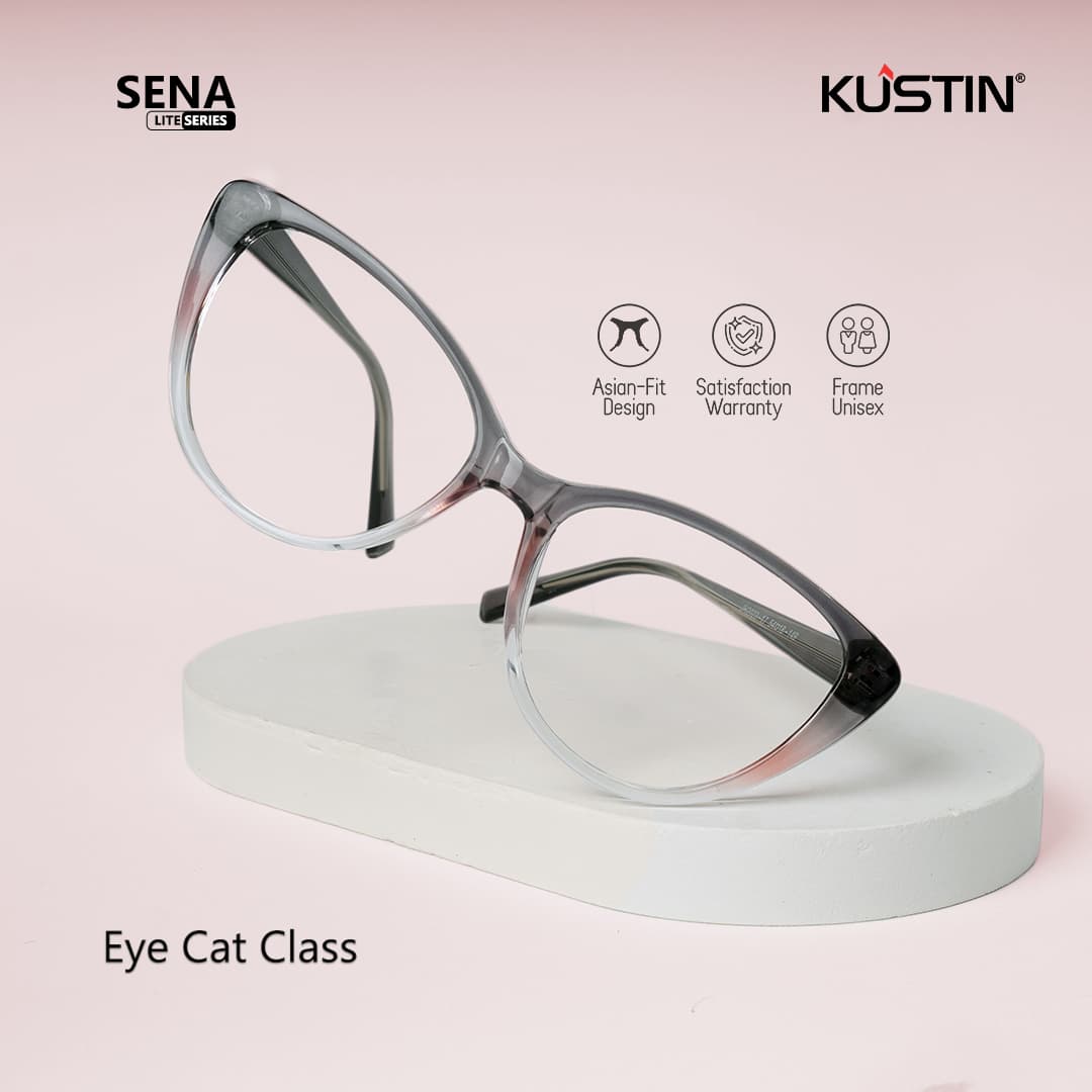 Kustin – SENA | Frame Kacamata Cat Eye Korean Style Elegan