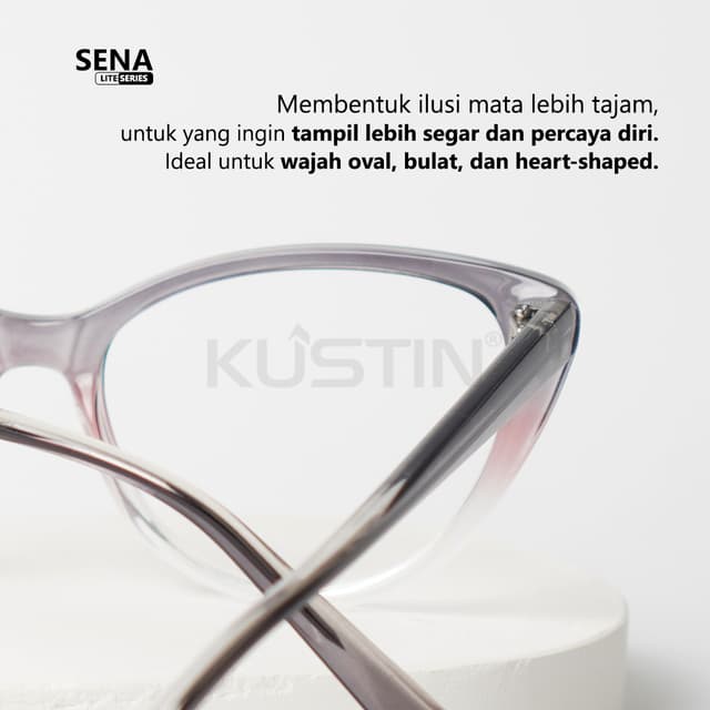 Kustin – SENA | Frame Kacamata Cat Eye Korean Style Elegan
