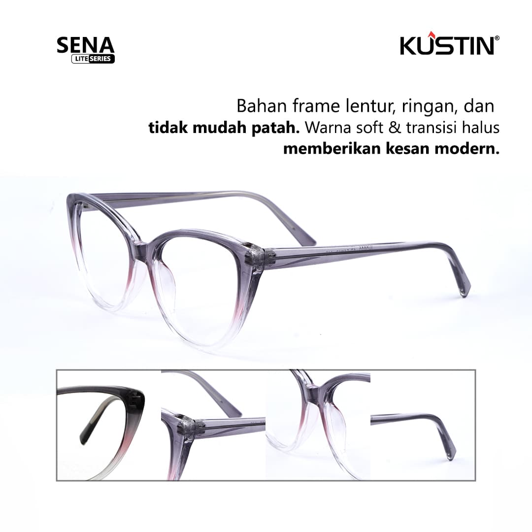 Kustin – SENA | Frame Kacamata Cat Eye Korean Style Elegan