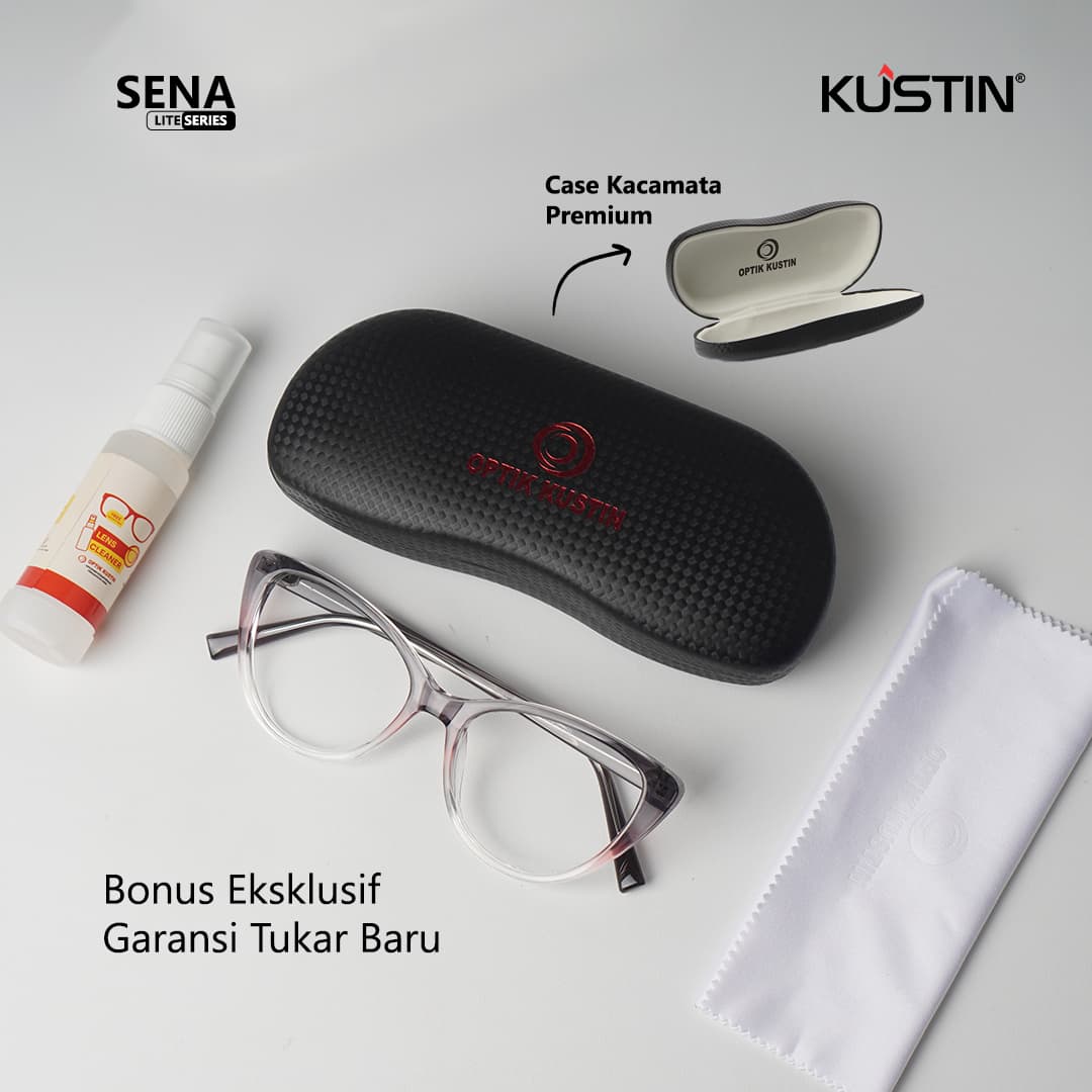 Kustin – SENA | Frame Kacamata Cat Eye Korean Style Elegan