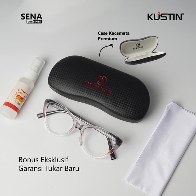 Kustin – SENA | Frame Kacamata Cat Eye Korean Style Elegan
