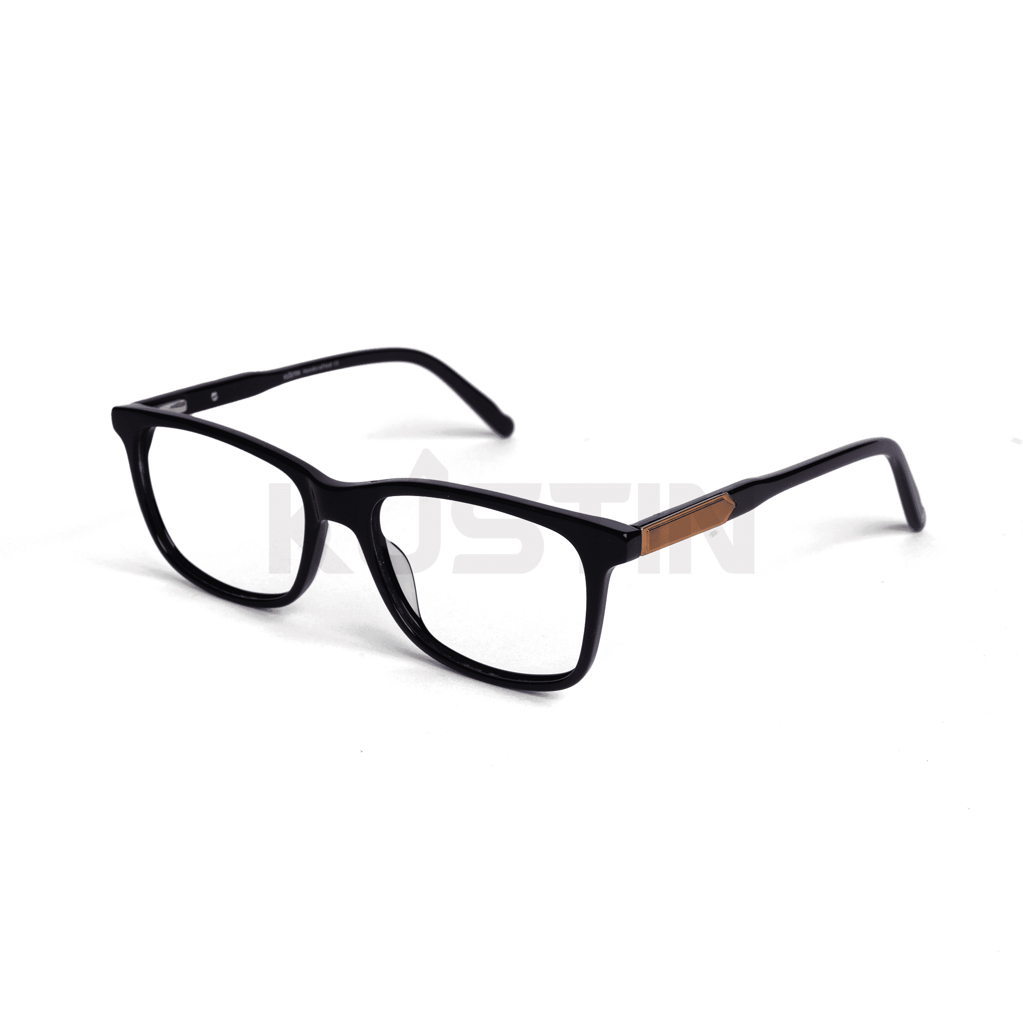 Kustin – SEOK | Frame Kacamata Square Elegan Unisex | Bisa Lensa Minus Plus Silinder - BLACK GOLD