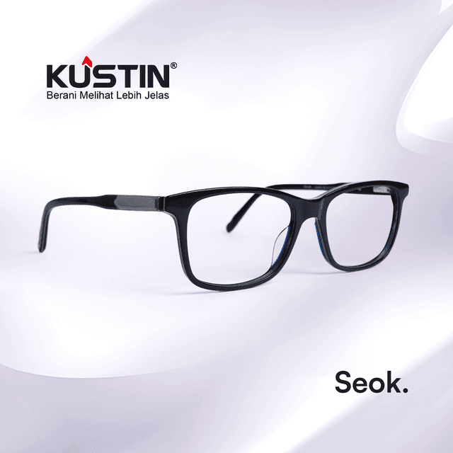 Kustin – SEOK | Frame Kacamata Square Elegan Unisex | Bisa Lensa Minus Plus Silinder