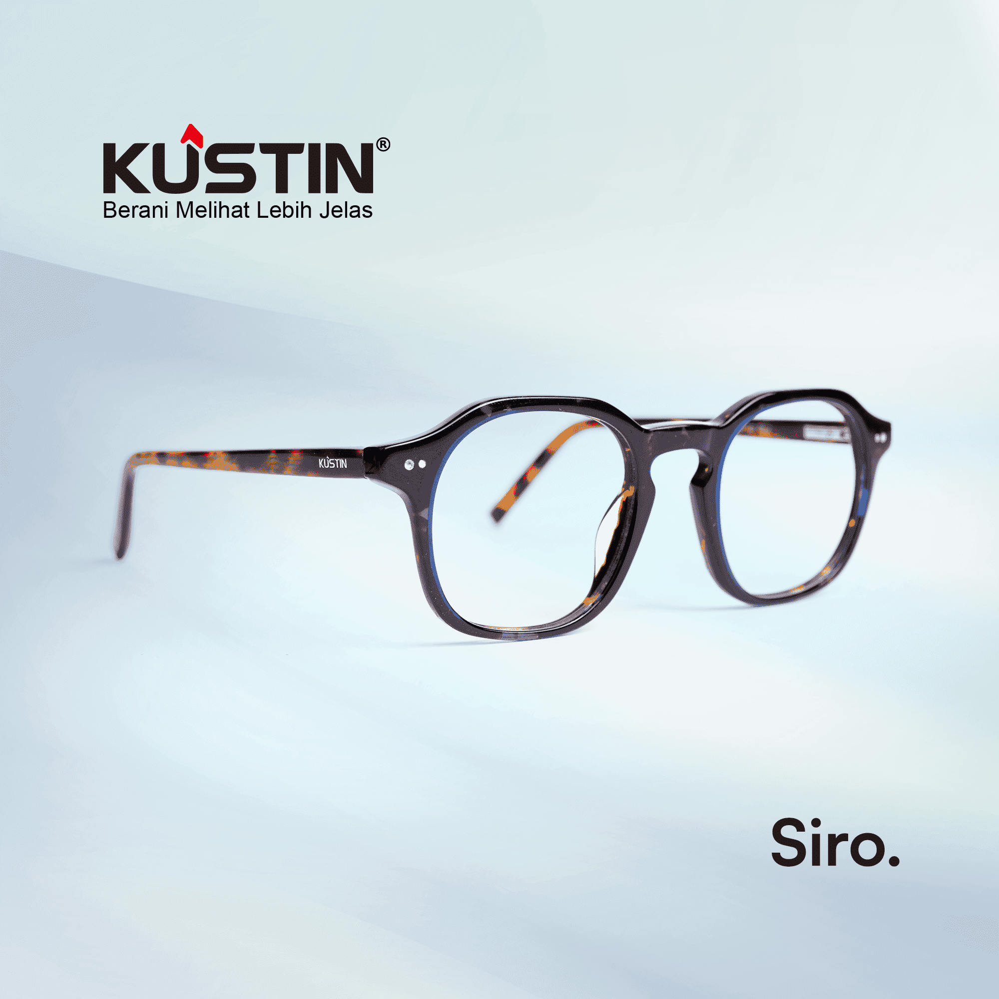 Kustin – SIRO | Frame Kacamata Square Unisex Stylish Elegan | Bisa Lensa Minus Plus Silinder