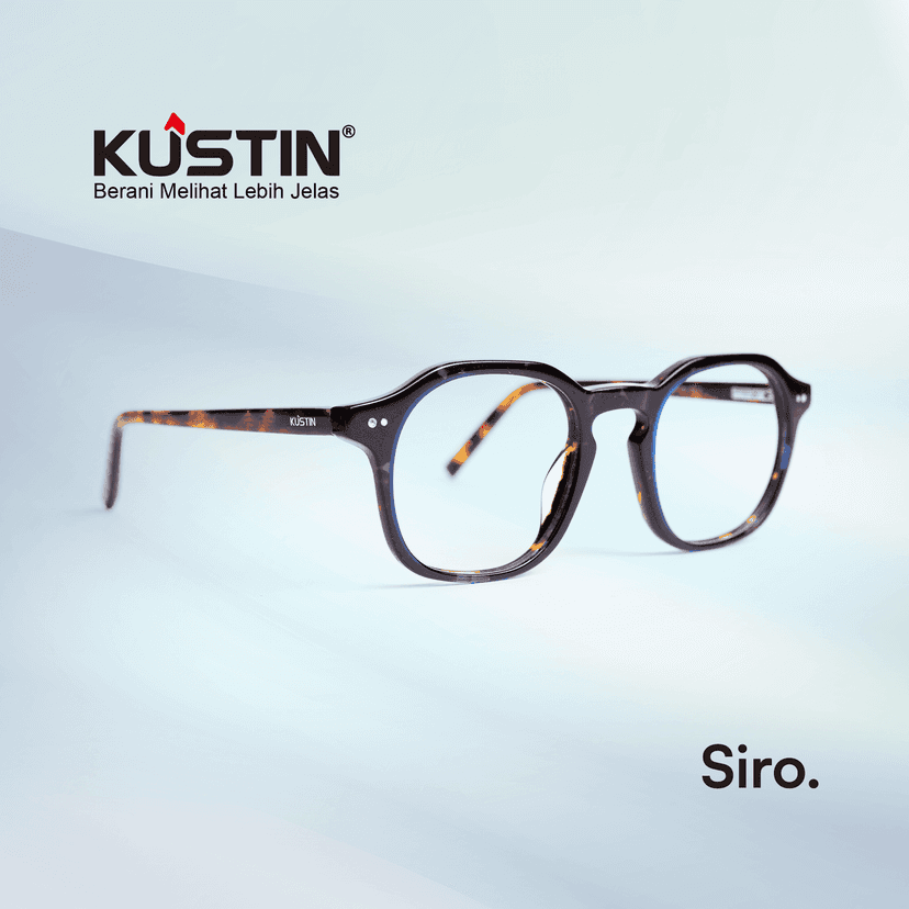 Kustin – SIRO | Frame Kacamata Square Unisex Stylish Elegan | Bisa Lensa Minus Plus Silinder