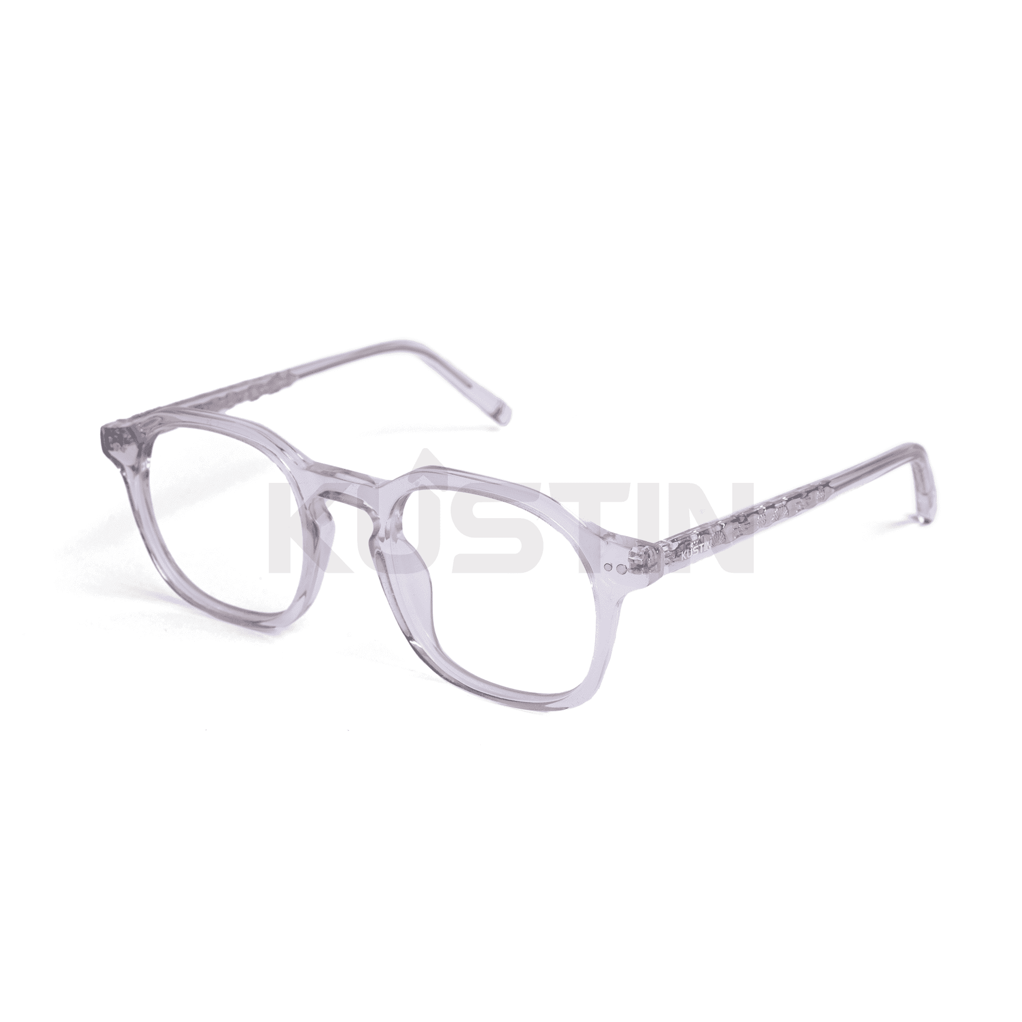 Kustin – SIRO | Frame Kacamata Square Unisex Stylish Elegan | Bisa Lensa Minus Plus Silinder - CRYSTAL GREY